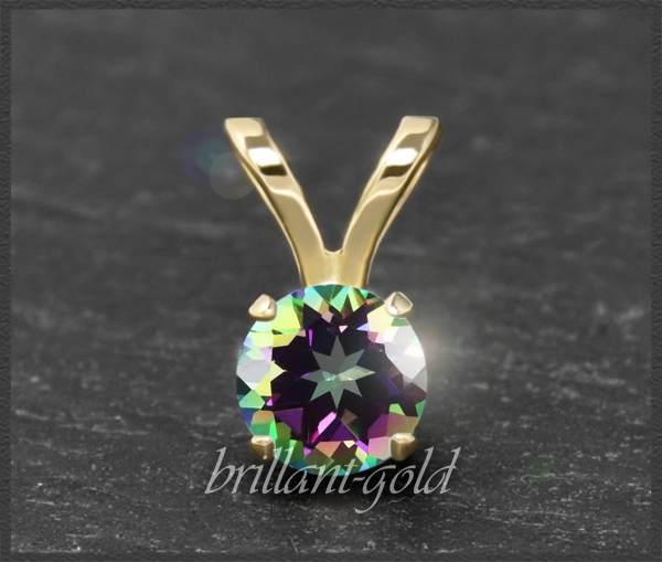 Anhänger 585 Gold grün/violett Mystic Topas 4,5,6,7mm